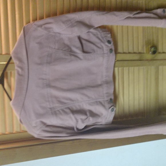 C'est toi Premium Brand Light Pink Cropped Soft Corduroy Jacket - Picture 4 of 6